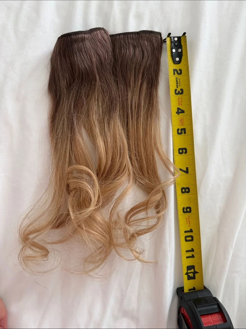 Rooted Blonde Ombre Clip-In Human Hair Extensions - Natural Light Brown to Blond